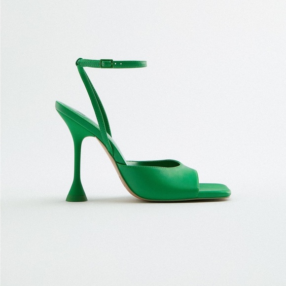 NWT. Zara Green Heeled Sandals. Size 7,5 - Picture 1 of 9